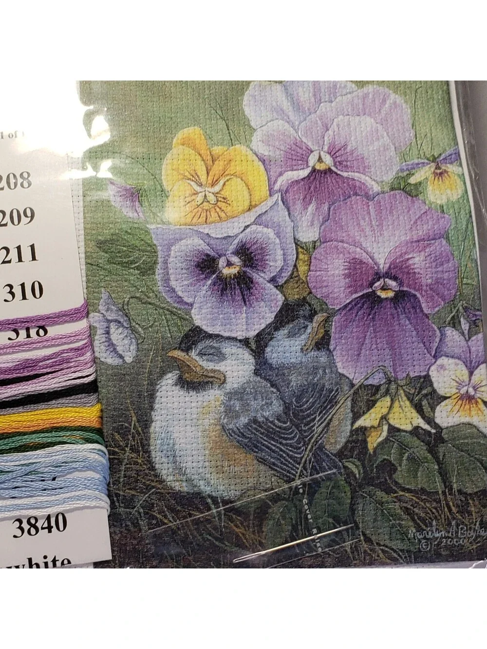 Near North Treasures Collection Cross Stitch Kit RESTING UNDER 2004 Pansy NEW